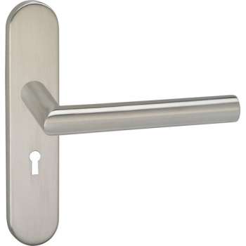 Impresso Harrow Deurklink – Deurbeslag – Ovaal – Deurschild met Sleutelgat – Zilver