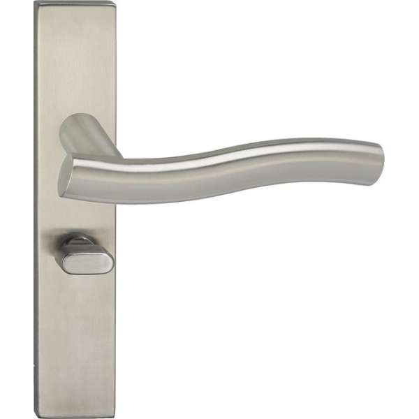 Impresso Chester Deurklink – Deurbeslag – Vierkant – Deurschild met Toiletsluiting – Zilver Impresso Chester Deurklink – Deurbeslag – Vierkant – Deurschild met Toiletsluiting – Zilver