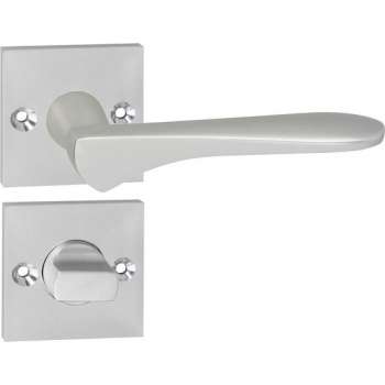 Impresso Watford Deurklink – Deurbeslag – Vierkant – Rozet met Schroeven en Toiletsluiting – Aluminium