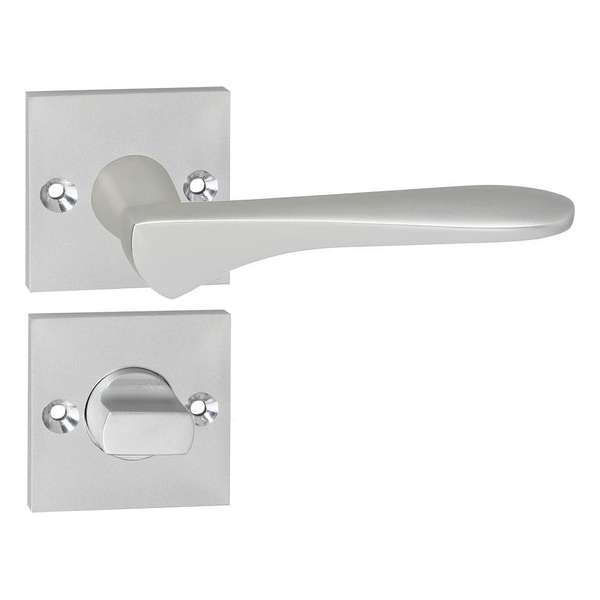 Impresso Watford Deurklink – Deurbeslag – Vierkant – Rozet met Schroeven en Toiletsluiting – Aluminium Impresso Watford Deurklink – Deurbeslag – Vierkant – Rozet met Schroeven en Toiletsluiting – Aluminium