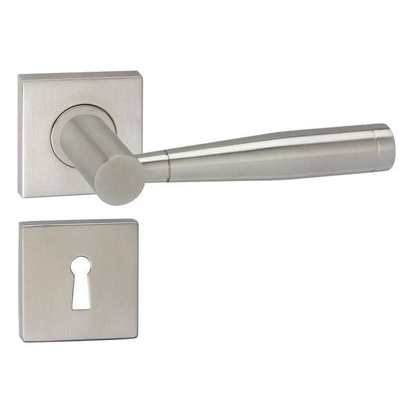 Impresso Retford Deurklink – Deurbeslag – Vierkant – Rozet met Sleutelgat – Zilver Impresso Retford Deurklink – Deurbeslag – Vierkant – Rozet met Sleutelgat – Zilver