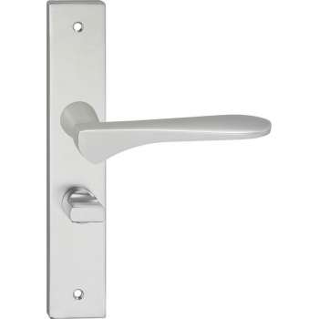 Impresso Watford Deurklink – Deurbeslag – Vierkant – Deurschild met Schroeven en Toiletsluiting – Aluminium