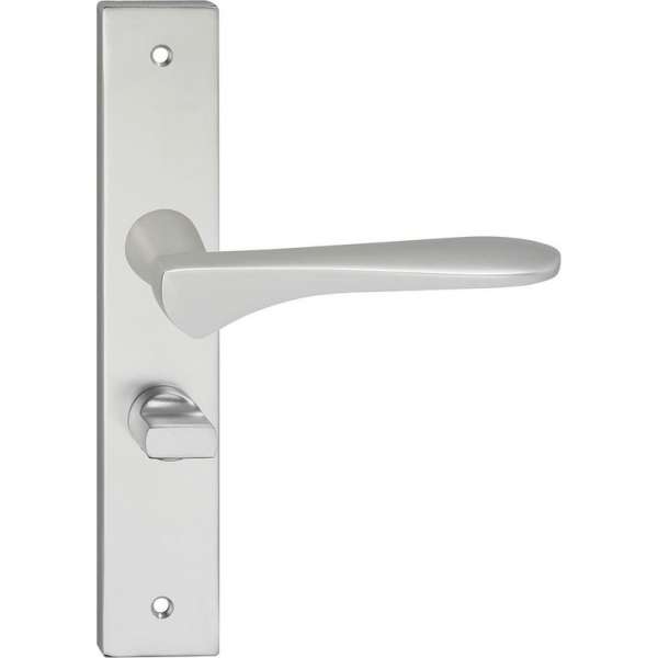 Impresso Watford Deurklink – Deurbeslag – Vierkant – Deurschild met Schroeven en Toiletsluiting – Aluminium Impresso Watford Deurklink – Deurbeslag – Vierkant – Deurschild met Schroeven en Toiletsluiting – Aluminium