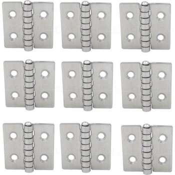 Scharnier - Rvs - 40x30mm - Vaste pen - Rechte hoek - 9 stuks