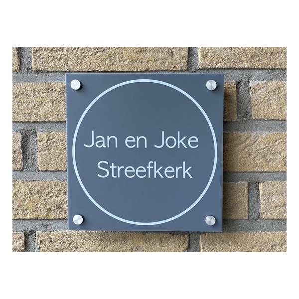 Naambordje voordeur cirkel strak grijs Naambordje voordeur cirkel strak grijs