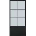 Barnwoodweb Schuifdeur staal en glas 6 vaks kickplate helder glas 100x235 | Inclusief schuifdeursysteem en deurgreep