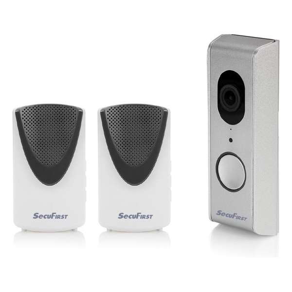 SecuFirst DID701S+ Wifi deurbel met camera met 2 draadloze gongen Zwart Grijs - 1080P SecuFirst DID701S+ Wifi deurbel met camera met 2 draadloze gongen Zwart Grijs - 1080P