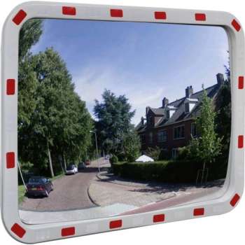 vidaXL Verkeersspiegel rechthoek met reflectoren 60x80 cm