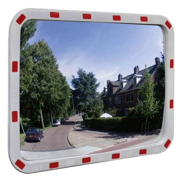 vidaXL Verkeersspiegel rechthoek met reflectoren 60x80 cm vidaXL Verkeersspiegel rechthoek met reflectoren 60x80 cm