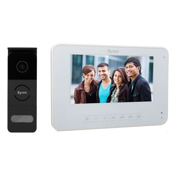 Video deurintercom set met smalle buitenpost en groot scherm Byron DIC-24312 Video deurintercom set met smalle buitenpost en groot scherm Byron DIC-24312
