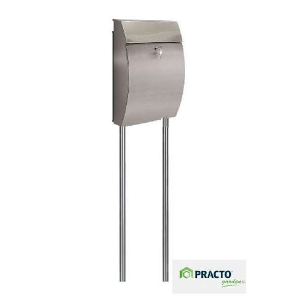 Brievenbus New York inox met 2 palen mat roestvrij staal inox Brievenbus New York inox met 2 palen mat roestvrij staal inox