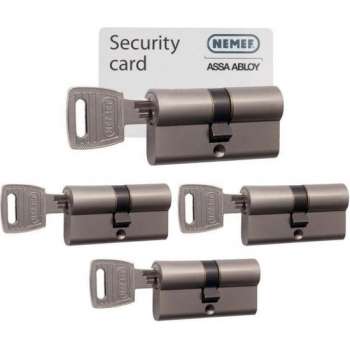 Nemef veiligheidspofielcilinder met kerntrek + security card 142/9 4 s