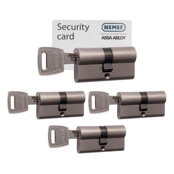 Nemef veiligheidspofielcilinder met kerntrek + security card 142/9 4 s Nemef veiligheidspofielcilinder met kerntrek + security card 142/9 4 s