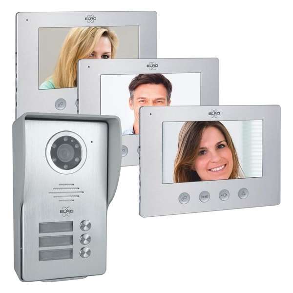 ELRO DV477W3 Video Deur Intercom - 3 Appartementen - Met 3x 7 inch kleurenscherm ELRO DV477W3 Video Deur Intercom - 3 Appartementen - Met 3x 7 inch kleurenscherm