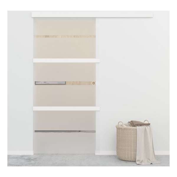 vidaXL Schuifdeur 102,5x205 cm ESG-glas en aluminium zilverkleurig vidaXL Schuifdeur 102,5x205 cm ESG-glas en aluminium zilverkleurig