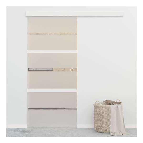 vidaXL Schuifdeur met zachte stops 90x205 cm ESG-glas en aluminium vidaXL Schuifdeur met zachte stops 90x205 cm ESG-glas en aluminium
