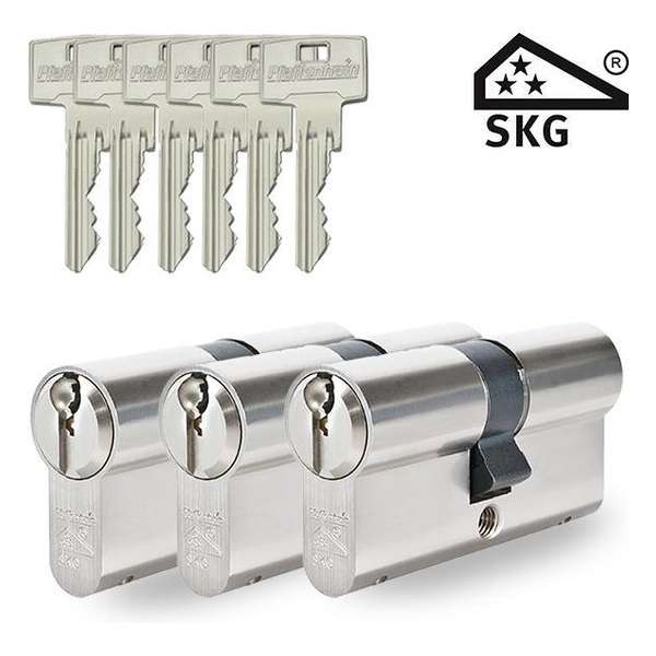 Pfaffenhain SKG3 - cilindersloten - 3 stuks gelijksluitend - 30/30 Pfaffenhain SKG3 - cilindersloten - 3 stuks gelijksluitend - 30/30