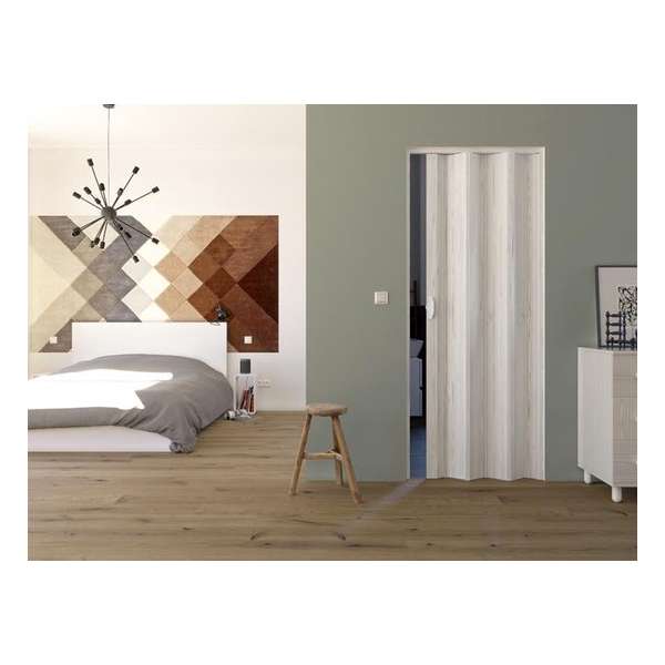 Luciana vouwdeur in kleur wit, kunststof, zonder glas, BxH 88.5x204 cm, uitbreidbaar max. tot 120 cm Luciana vouwdeur in kleur wit, kunststof, zonder glas, BxH 88.5x204 cm, uitbreidbaar max. tot 120 cm