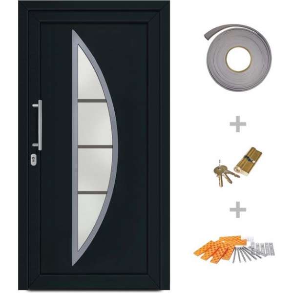 vidaXL Voordeur 98x208 cm antraciet vidaXL Voordeur 98x208 cm antraciet