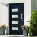 vidaXL Voordeur 100x210 cm aluminium en PVC antraciet