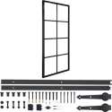 vidaXL Schuifdeur met hardware 76x205 cm aluminium en ESG-glas