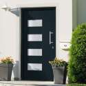 vidaXL Voordeur 110x210 cm aluminium en PVC antraciet