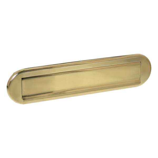 Intersteel Brievenbus ovaal met klep/regenrand messing titaan PVD Intersteel Brievenbus ovaal met klep/regenrand messing titaan PVD