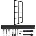 vidaXL Schuifdeur met hardware 76x205 cm aluminium en ESG-glas