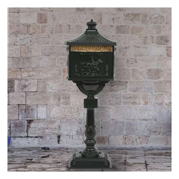 Staande brievenbus vintage stijl roestbestendig aluminium groen Staande brievenbus vintage stijl roestbestendig aluminium groen