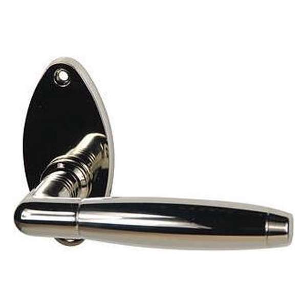 XM109/07 Deurkruk Ton met ovale rozet Nikkel-glans XM109/07 Deurkruk Ton met ovale rozet Nikkel-glans