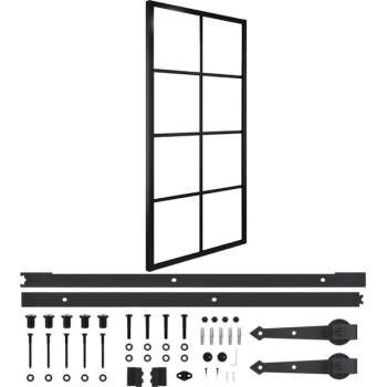 vidaXL Schuifdeur met hardware 90x205 cm aluminium en ESG-glas