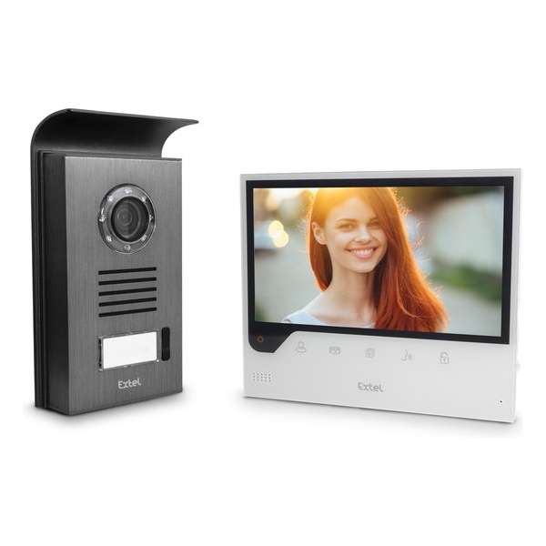 Extel 720308 Complete set voor Video-deurintercom via WiFi WiFi, 2-draads Eengezinswoning Zwart, Wit Extel 720308 Complete set voor Video-deurintercom via WiFi WiFi, 2-draads Eengezinswoning Zwart, Wit