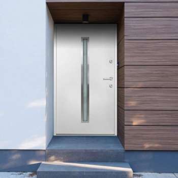 vidaXL Voordeur 90x200 cm aluminium wit