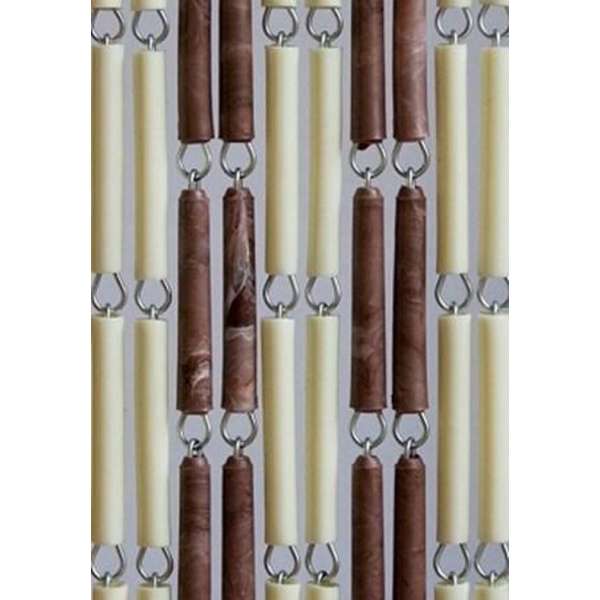 Vliegengordijn Hulzen, 100 x 240 cm, Kant en Klaar, Crème-Bruin gevlamd Vliegengordijn Hulzen, 100 x 240 cm, Kant en Klaar, Crème-Bruin gevlamd