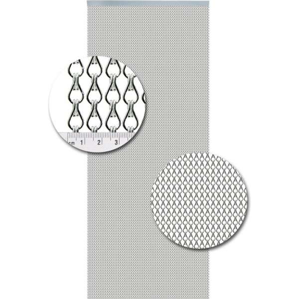 Vliegengordijn aluminium ketting zilver mat , 100x 240 cm Vliegengordijn aluminium ketting zilver mat , 100x 240 cm