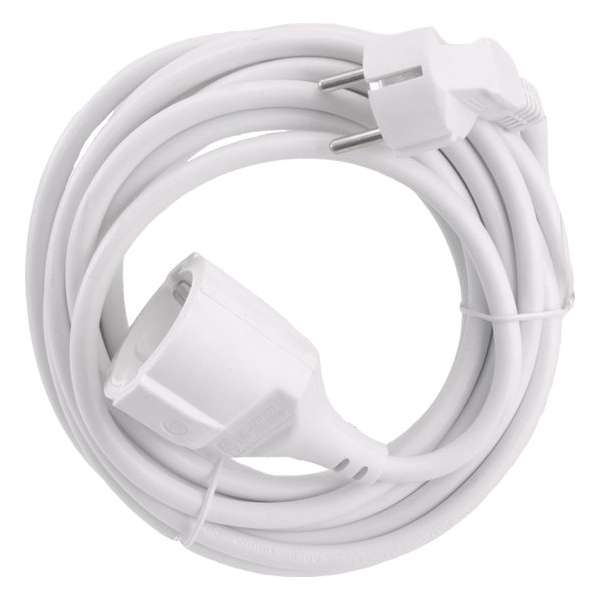 Exin verlengsnoer - randaarde - 2500W - 3 x 1.5 mm² - 5 m - wit Exin verlengsnoer - randaarde - 2500W - 3 x 1.5 mm² - 5 m - wit