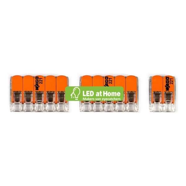 LEDatHOME - WAGO connector kit compatibel met 2x kabel voor 3 gat plafondkap LEDatHOME - WAGO connector kit compatibel met 2x kabel voor 3 gat plafondkap