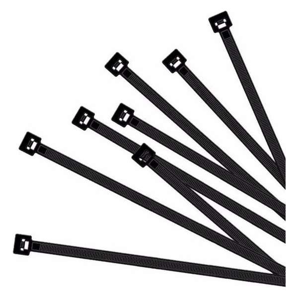 100x kabelbinders tie-wraps - 430 x 4.8 mm - zwarte ribs 100x kabelbinders tie-wraps - 430 x 4.8 mm - zwarte ribs