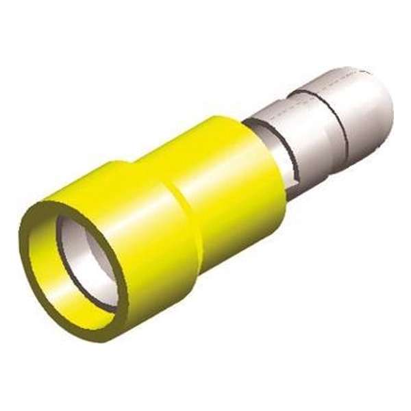 Half-geïsoleerde kabelschoen man - 5 mm - geel - 10 stuks Half-geïsoleerde kabelschoen man - 5 mm - geel - 10 stuks