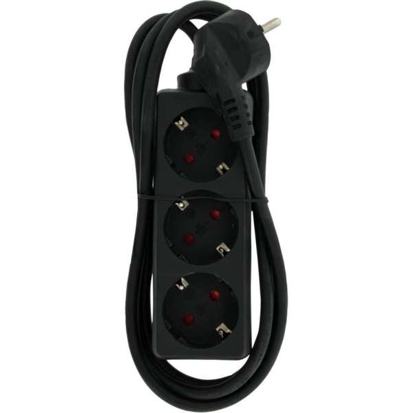 Exin stekkerdoos - 3-voudig - randaarde - 2300W - 3 x 1.0 mm² - 1.5 m - zwart Exin stekkerdoos - 3-voudig - randaarde - 2300W - 3 x 1.0 mm² - 1.5 m - zwart