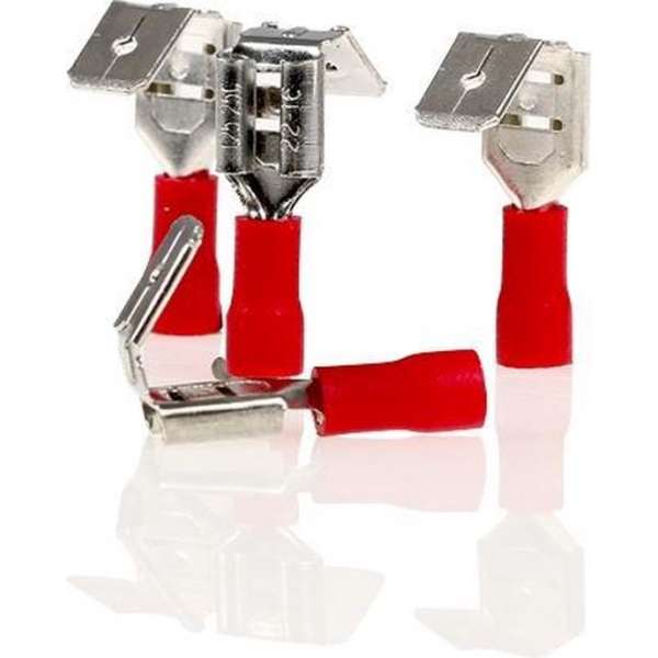 Alca Kabelschoentjes - Rood - Vlaksteker 6,3 mm - 10 stuks Alca Kabelschoentjes - Rood - Vlaksteker 6,3 mm - 10 stuks