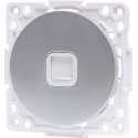 Telefoon Stopcontact - Wandcontactdoos - Igan Jura - Inbouw - Rond - Kunststof - 1-voudig RJ11 - Zilver