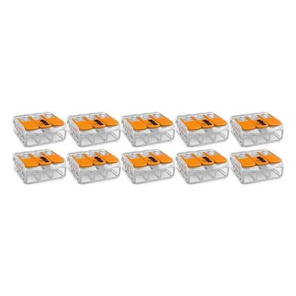 WAGO - Lasklem Set 10 Stuks - 3 Polig met Klemmetjes - Oranje - BSE