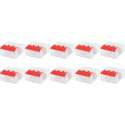 Lasklem Slim Set 10 Stuks - 3 Polig met Klemmetjes - Rood