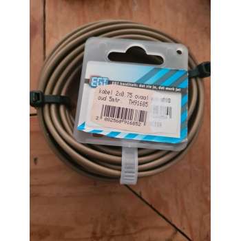 EGT kabel 2x0.75 ovaal goud 5m