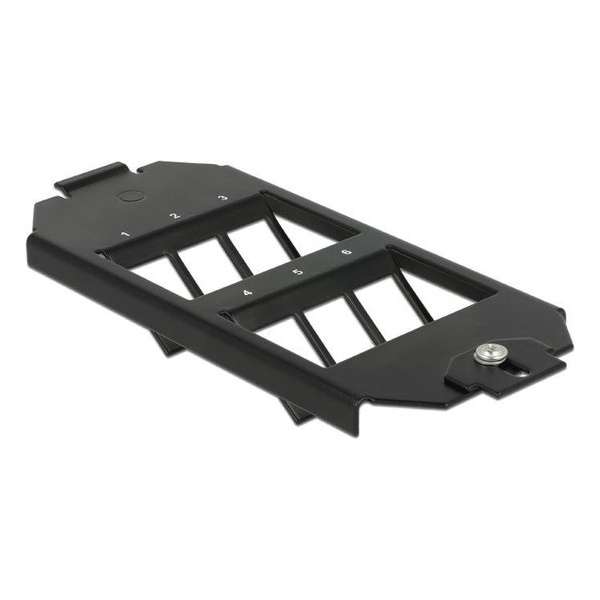 DeLOCK Vloeraansluitdoos inbouw frame voor 6 Keystone modules / zwart DeLOCK Vloeraansluitdoos inbouw frame voor 6 Keystone modules / zwart