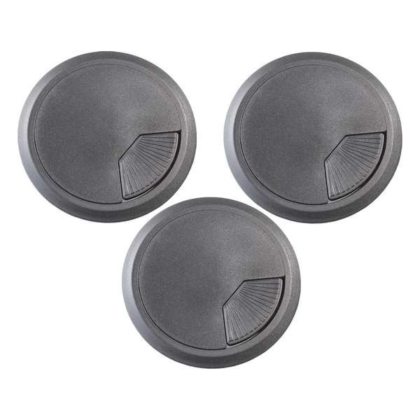 AMIG kabeldoorvoer bureau – Ø 80mm – Verstelbaar – 3 stuks – Zwart AMIG kabeldoorvoer bureau – Ø 80mm – Verstelbaar – 3 stuks – Zwart