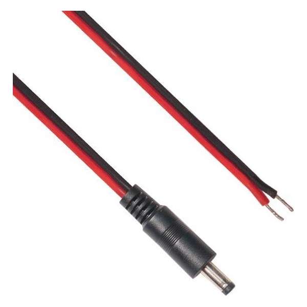 BKL DC plug (m) 4,0 x 1,7mm stroomkabel met o einde / zwart/rood - 2 meter BKL DC plug (m) 4,0 x 1,7mm stroomkabel met o einde / zwart/rood - 2 meter