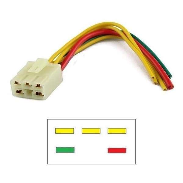 Stekker / Connector voor spanningsregelaar Honda FES 250 Foresight 1998 - 2005 FES250 MF04 YMP-ST1 Stekker / Connector voor spanningsregelaar Honda FES 250 Foresight 1998 - 2005 FES250 MF04 YMP-ST1