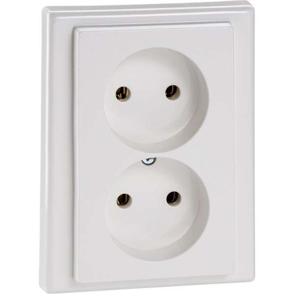 Dubbel stopcontact - Inbouw - 2V - Verticaal - Polarwit - M-Smart - Schneider Electric - 214619 Dubbel stopcontact - Inbouw - 2V - Verticaal - Polarwit - M-Smart - Schneider Electric - 214619